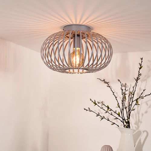 Lucide MANUELA - Plafonnier - Ø 39,5 cm - 1xE27 - Gris - ambiance 1